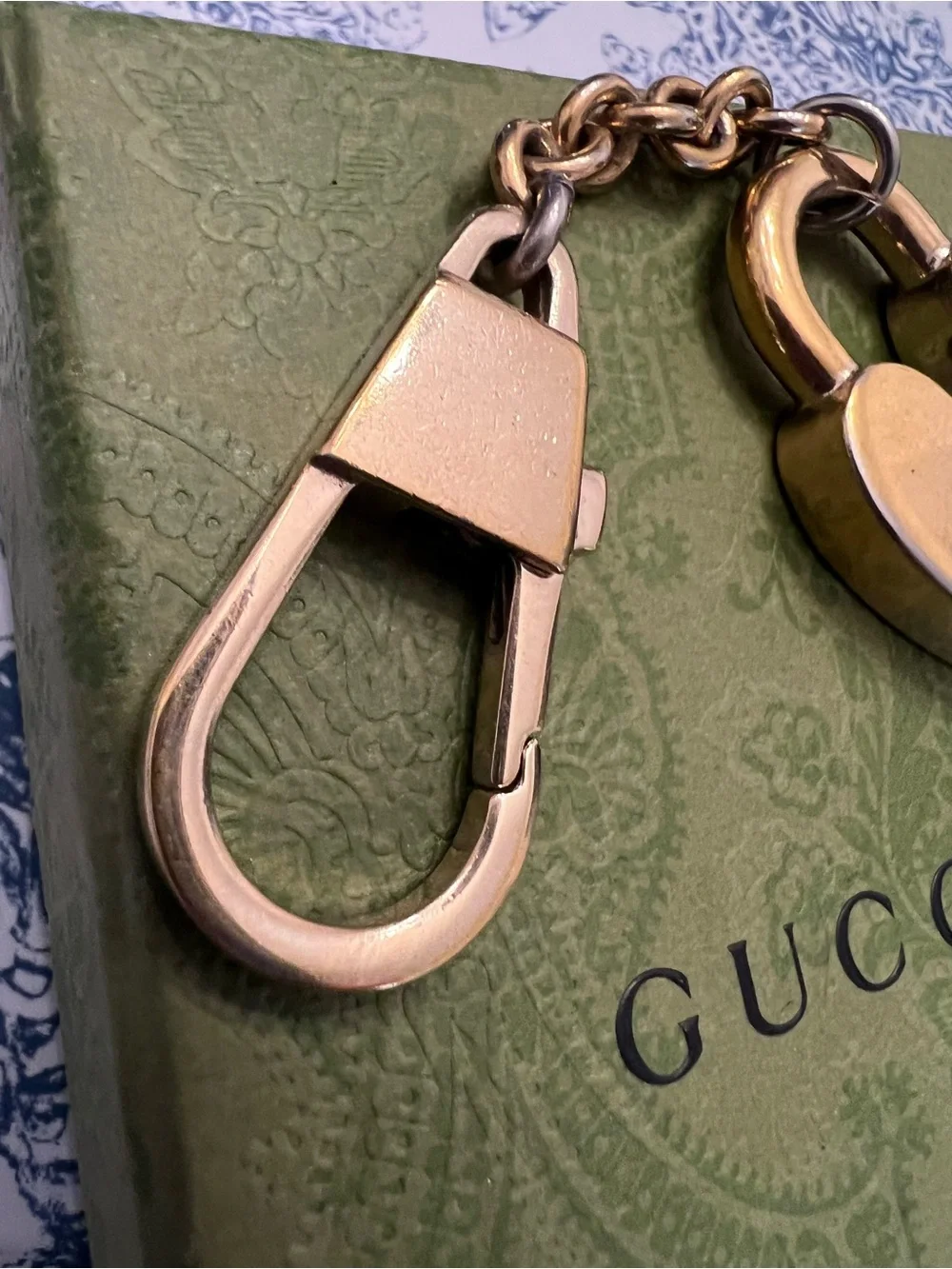 100% Authentic Gucci Red Enamel Heart Padlock Keychain / Bag Charm